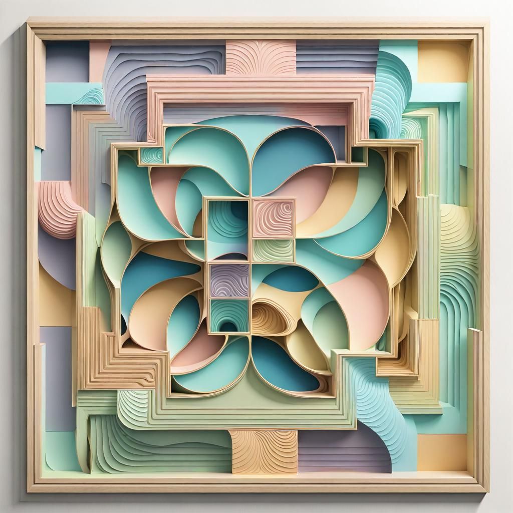 Impossible Geometry Fractal Art in Pastel Colors