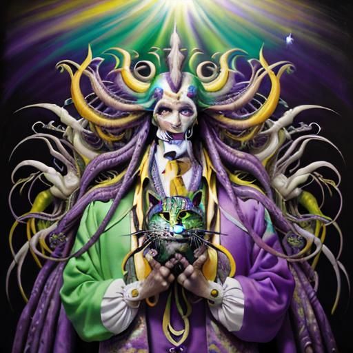 Cosmic Travelers in Extravagant Landscape, Oil Painting Styl...