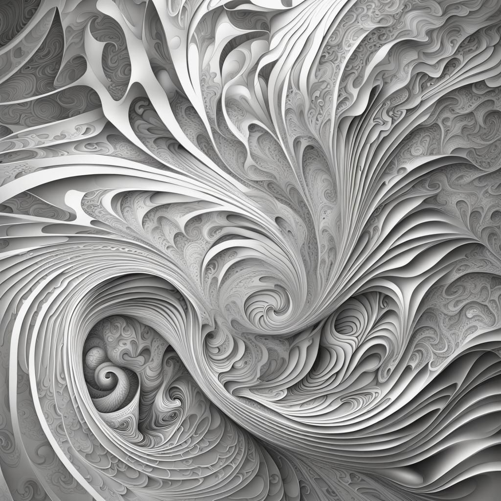 Abstract Fractal Wave Function with 3D Shading