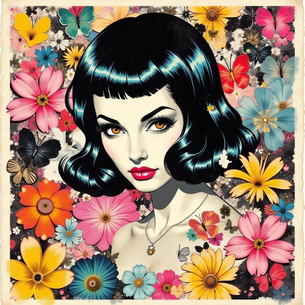 <lora:MixedMedia:1.0> <lora:PopArt Portraits FL:1.0> Kelly Maker style photo montage. pop art polaroid cut out collage o...