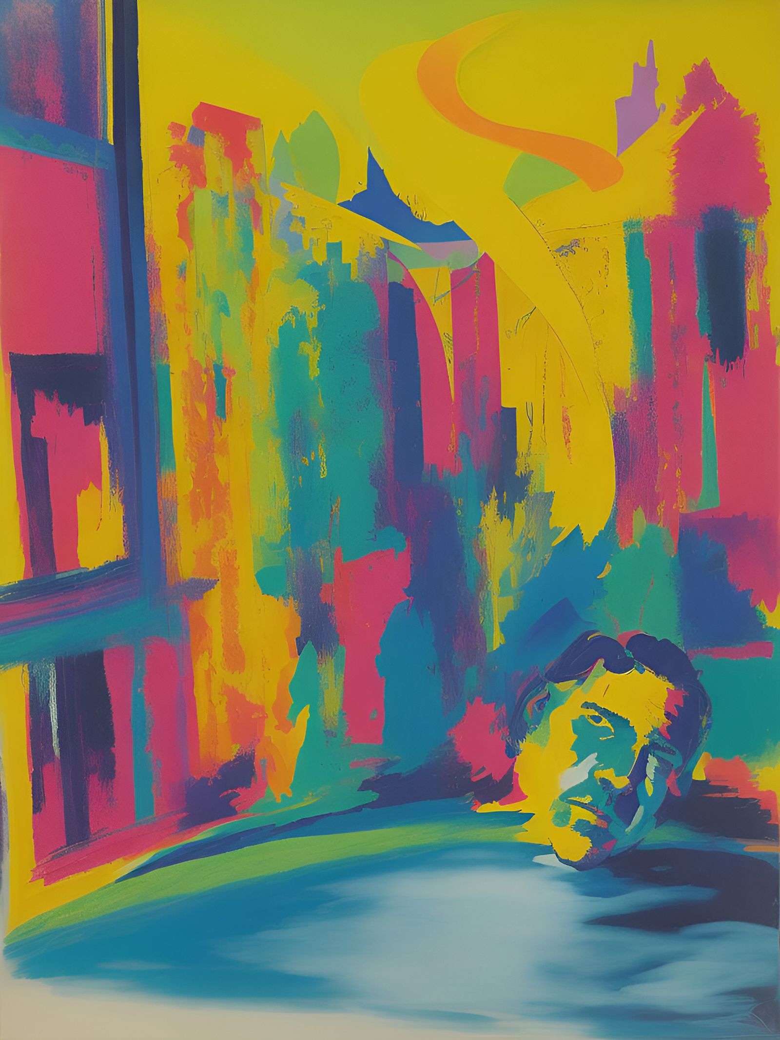 Abstract Album Cover Art in Chicago Imagists Style