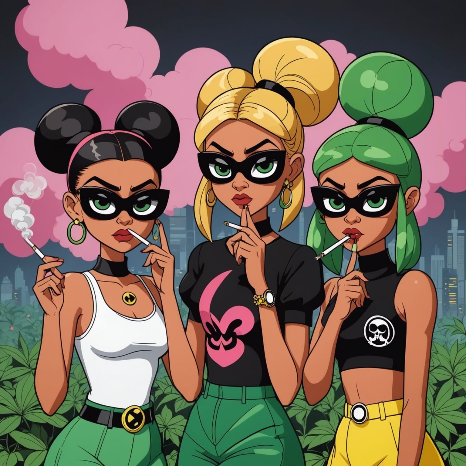 Powerpuff Girls Smoking Weed: Controversial AI Art