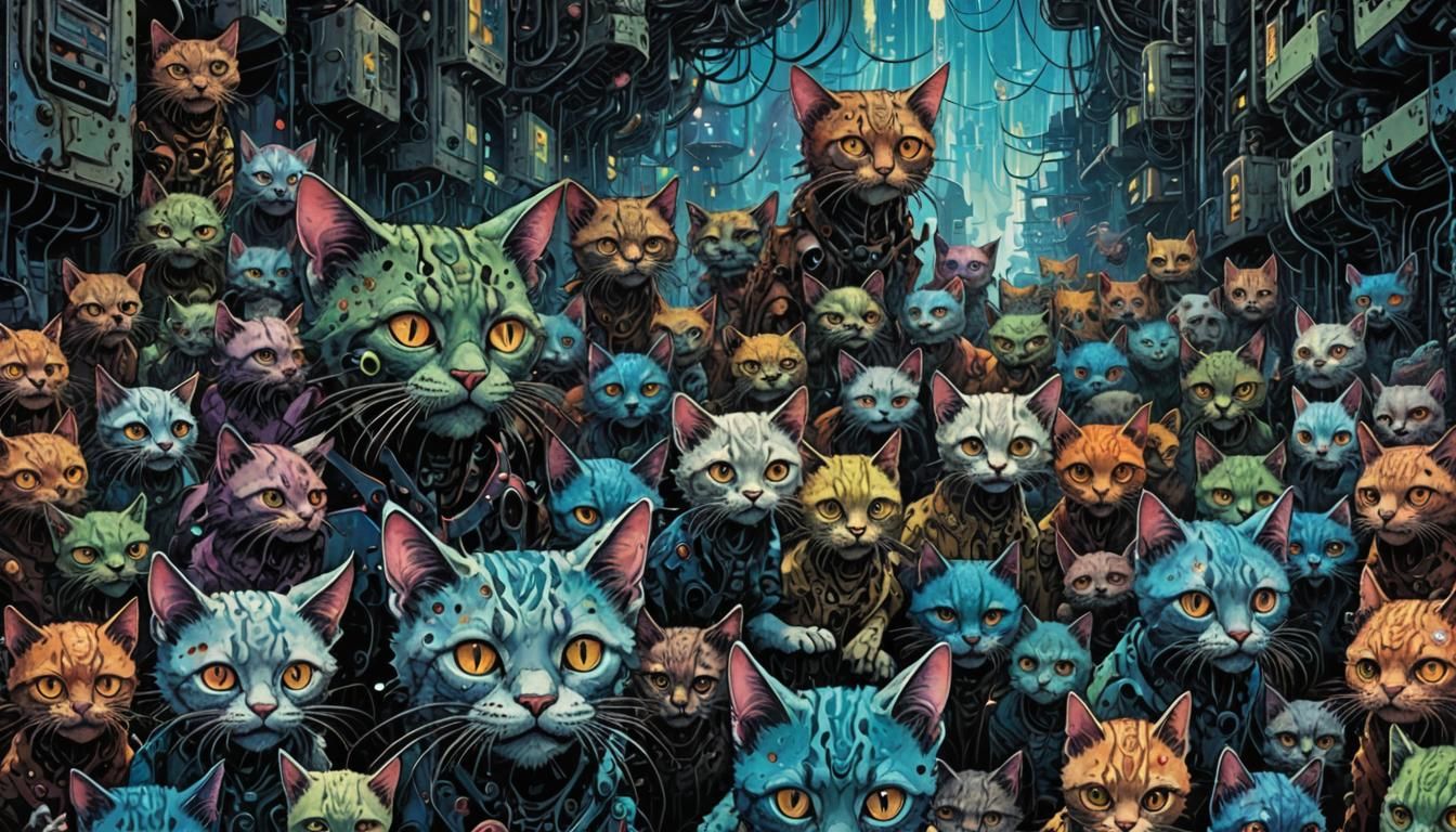 Corroded Daemon-Kittens in Horror Cyberpunk Arcology