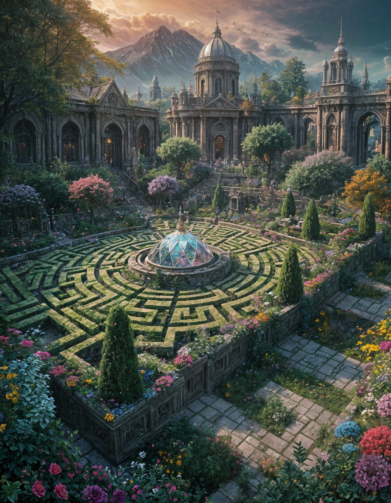 Majestic Celestial Labyrinth Blossoms in Vibrant Detail