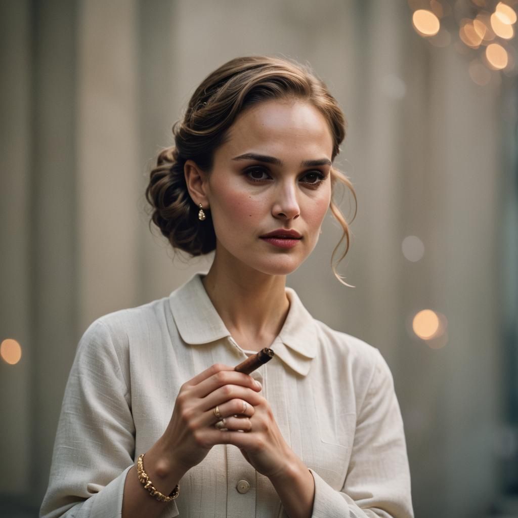 Natalie Portman with Cigar: Professional Photography