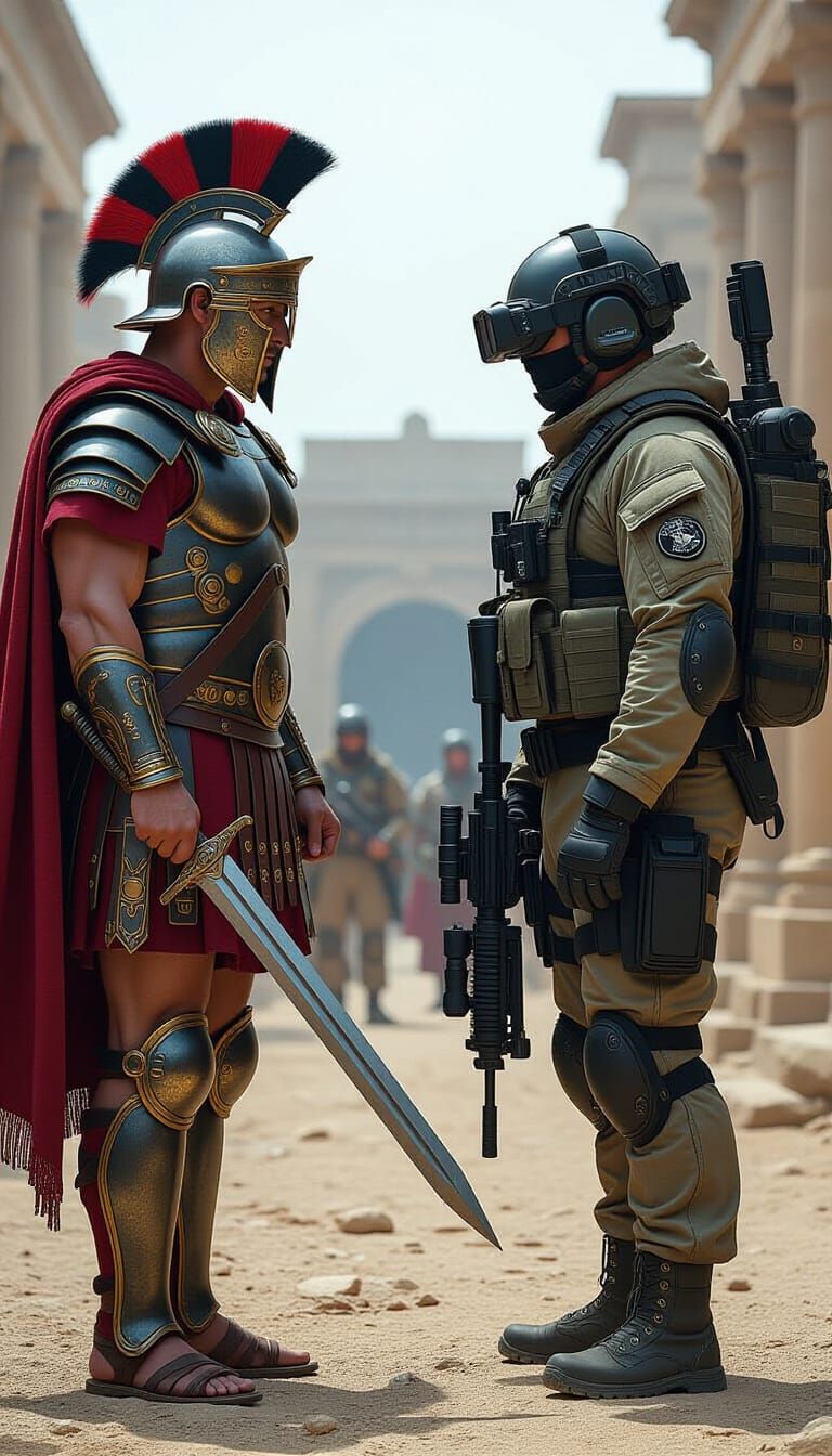 Roman Warrior vs Special Forces in Sci-Fi Realism