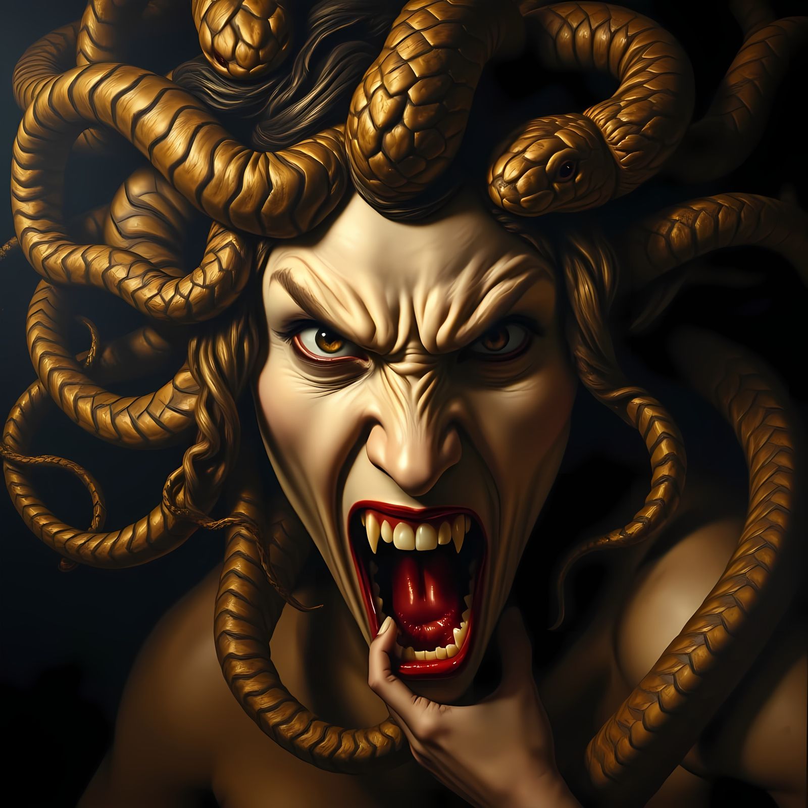 Caravaggio's Fury in Oil on Linen