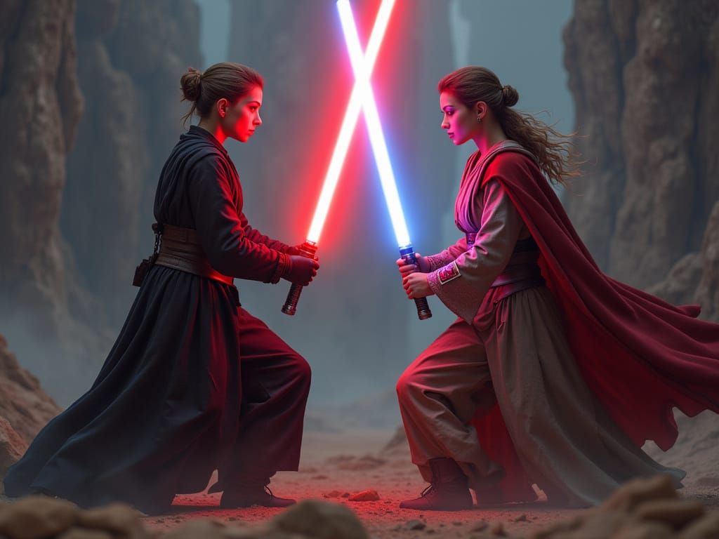 Jedi vs Sith Lightsaber Duel in Star Wars
