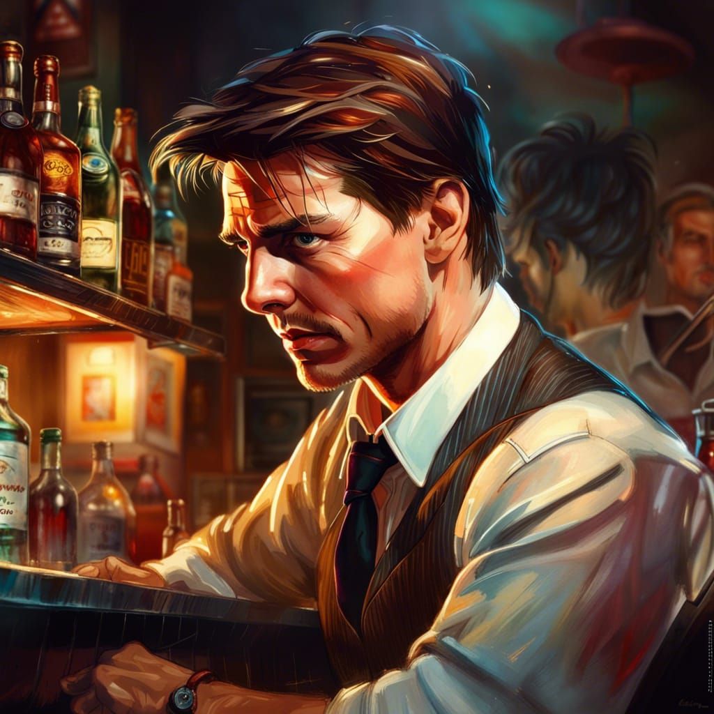 Tom Cruise as bartender