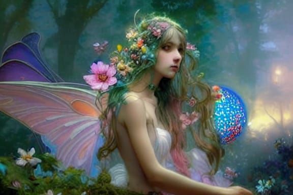 Electric Blue Orb: Holographic Cosmic Illustration