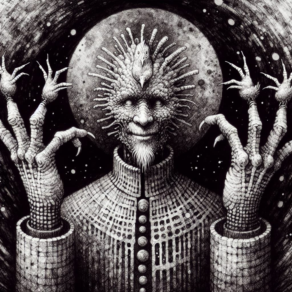 Surreal Man with Chicken Feet, Symbolist Art