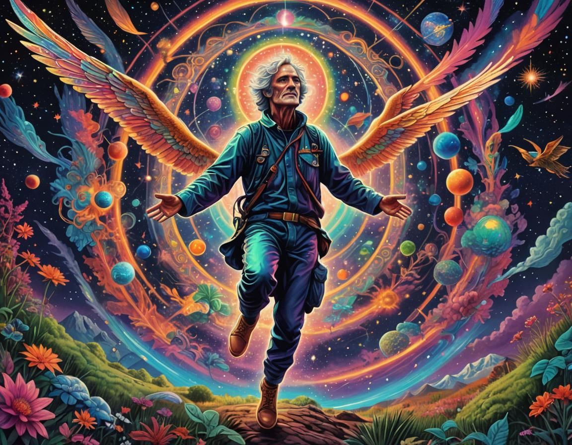 Timothy Leary: Holographic Astral Cosmic Illustration