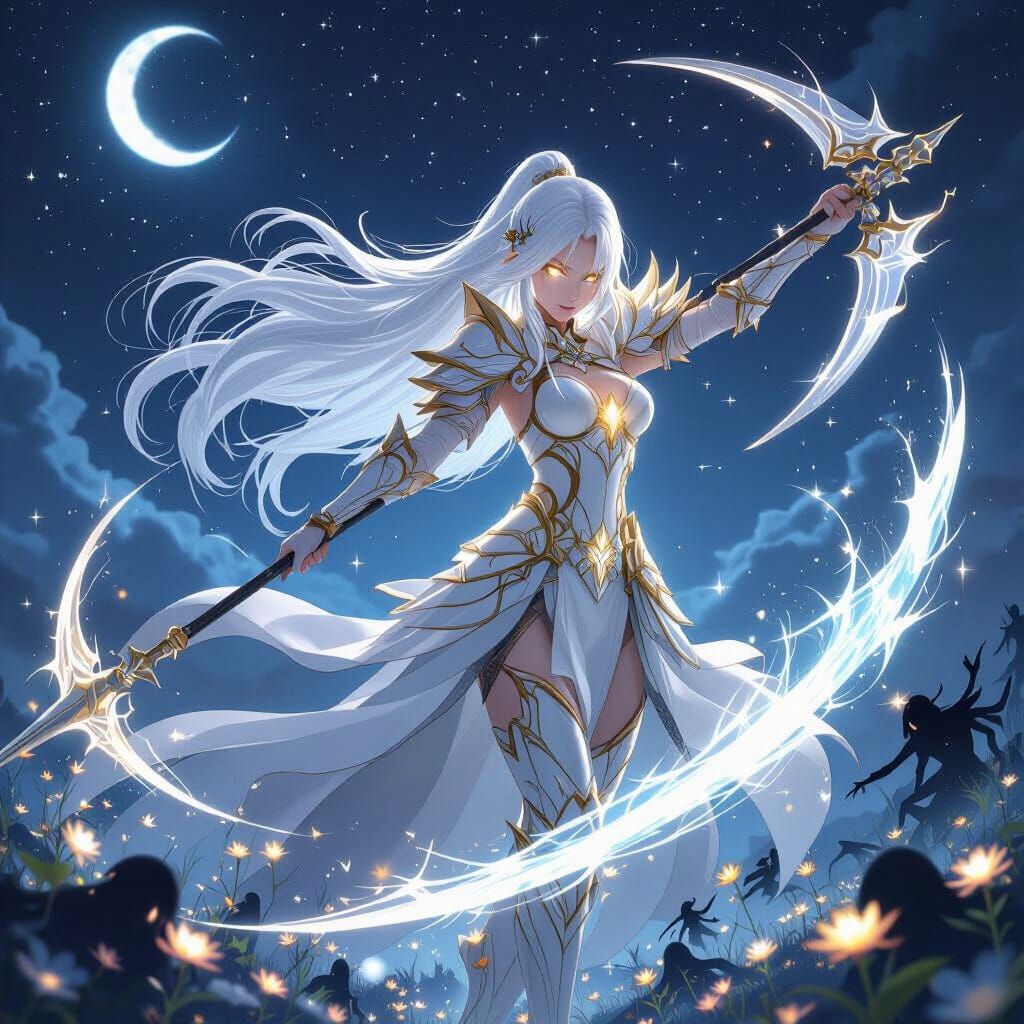 Celestial Warrior in Anime Fight Scene