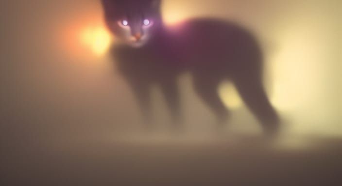 Ethereal Cat Ghost in Dark Fantasy Style