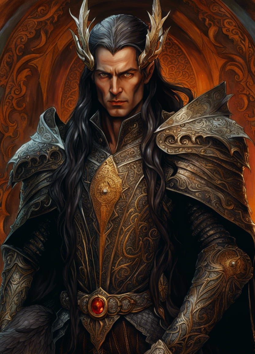 Sinister Sauron Portrait in Rococo Style