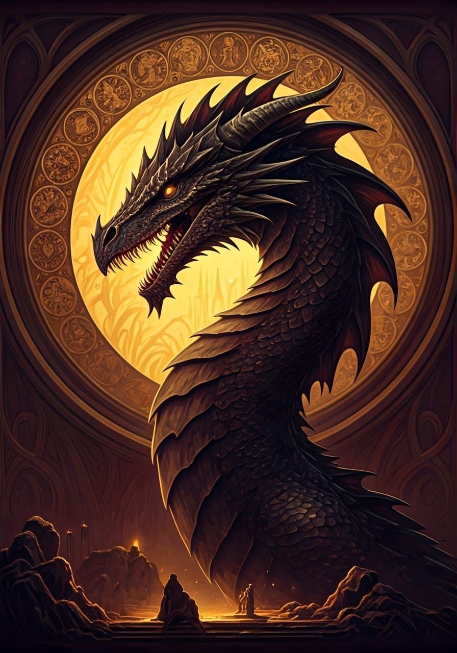 Ancalagon the Black: Detailed Pencil Sketch