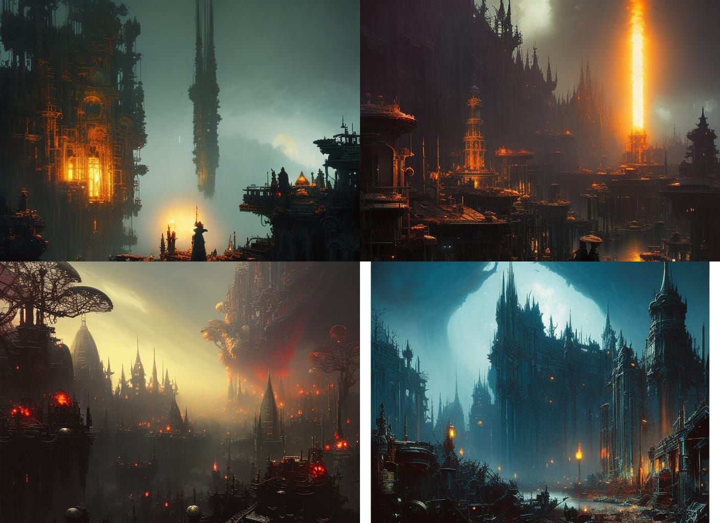 Nuclear Servants in Dark Gritty Watercolor