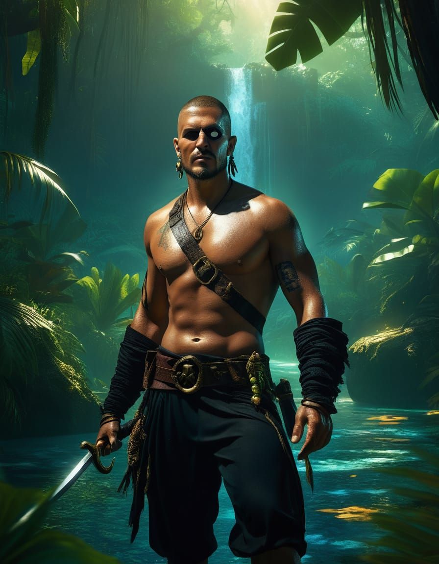 Pirate Warrior in Jungle Paradise