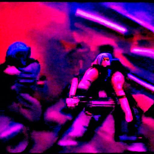 GI Joe Under Attack in Cyberpunk Cityscape