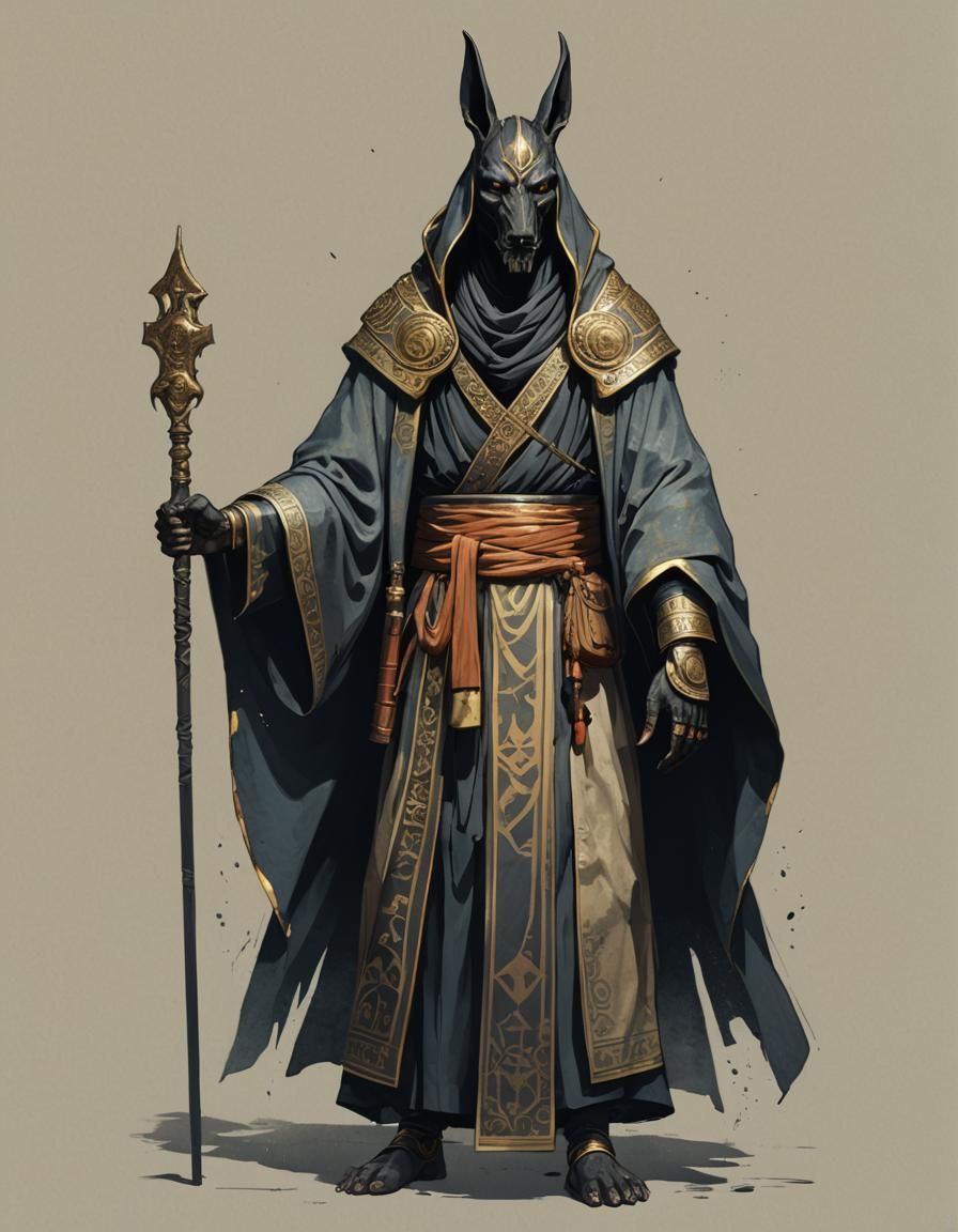 Anubis Monk: Fantasy Horror Character Concept