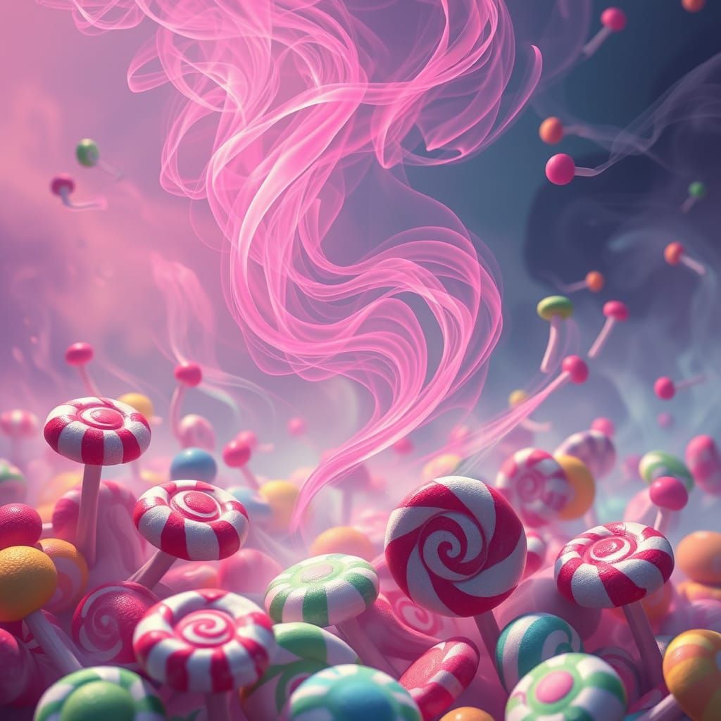 Psychedelic Incense Smoke and Peppermints