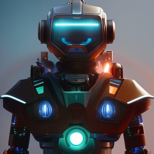 Cyberpunk Robot Knight Destroyed: Sci-Fi Digital Art