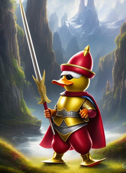 Duck Knight: Photorealistic Fantasy Illustration