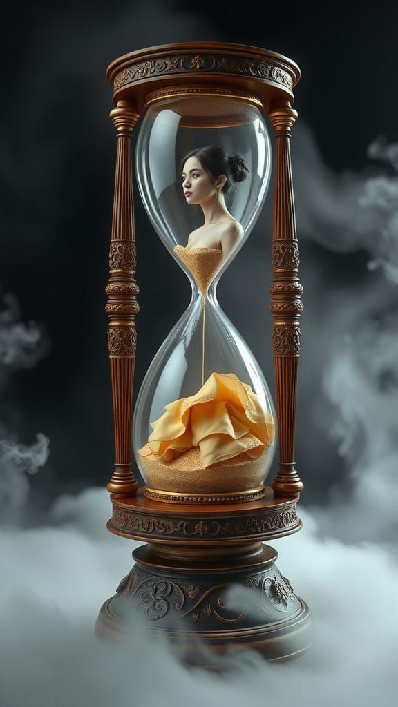 Ethereal Hourglass in Whimsical, Fantasy Art Style
