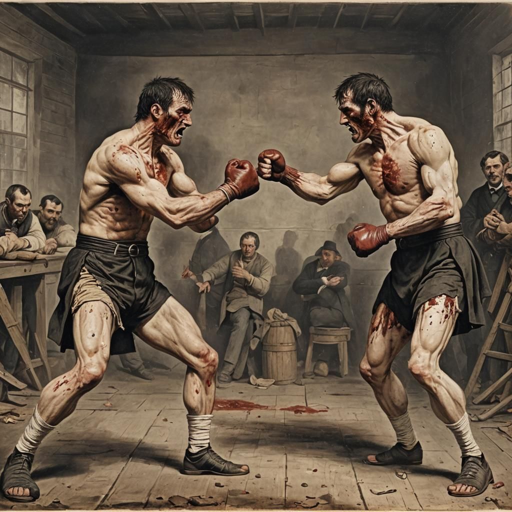 Bare-Knuckle Boxing Match, Early 1800s