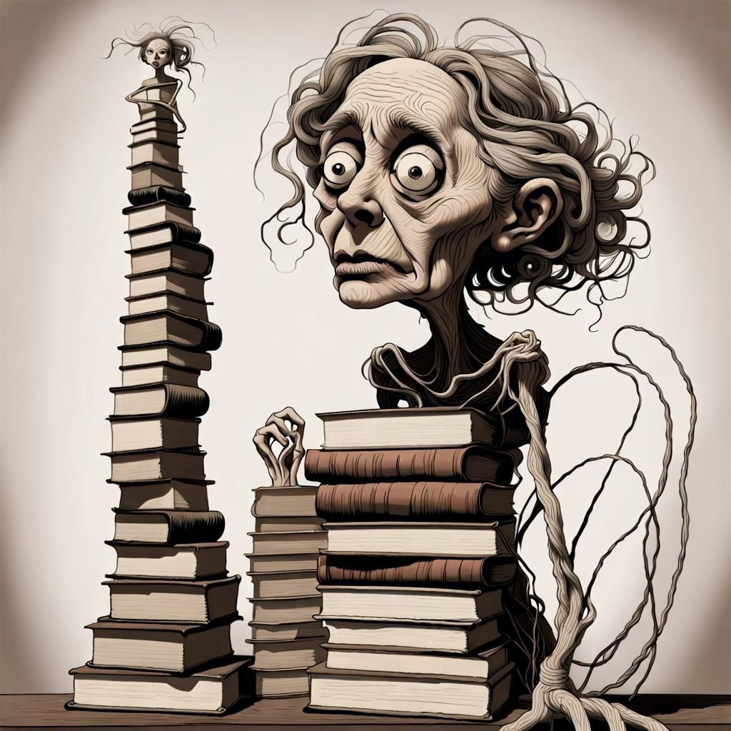 Disturbing Art Brut Portrait of Elderly Woman