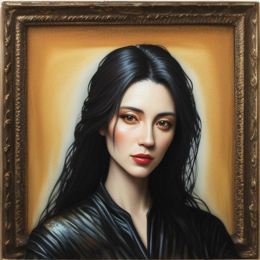 Classically Attractive Female Portrayed in Encaustic Style