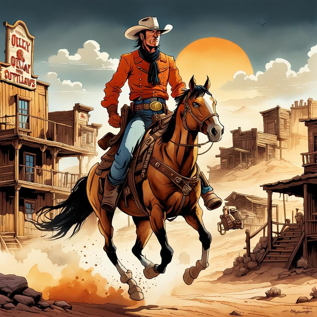 Gunslingers & Outlaws Gunslinger Lucky Luke on Jolly Jumper ...