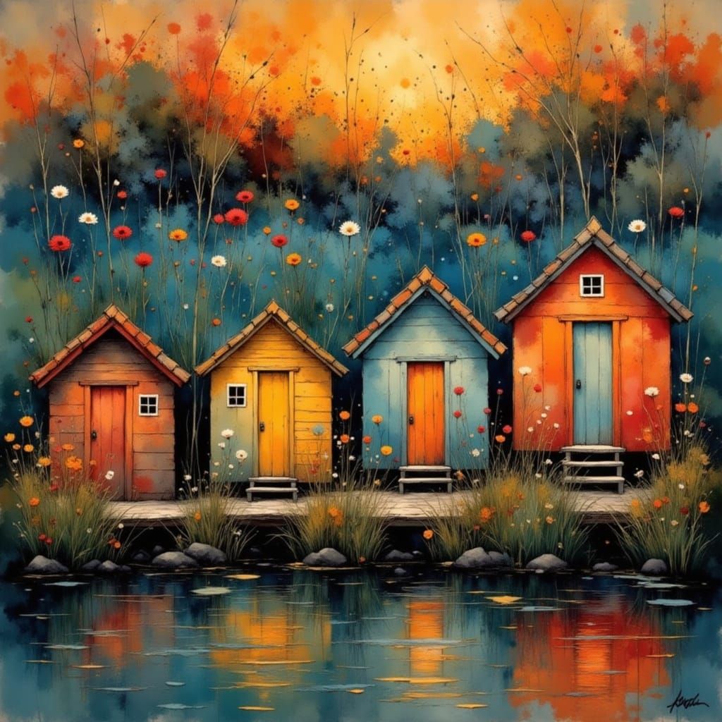 Vibrant Fishing Villages at Sunset