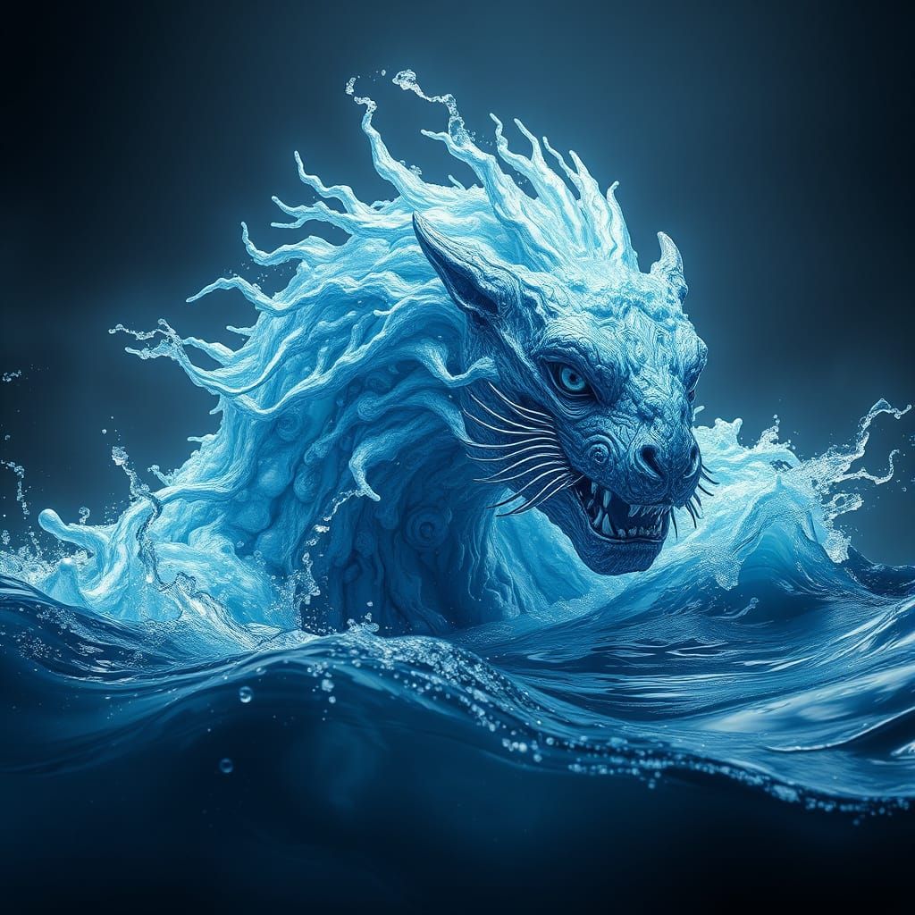 Epic Water Dragon in Cinematic Digital Art