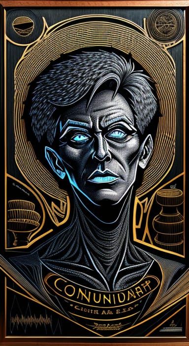 Abstract Scratchboard Art: AI Generated Image