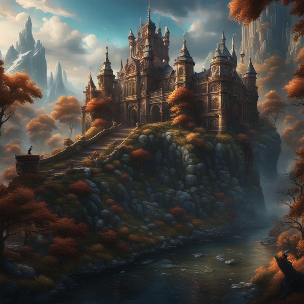 Detailed Matte Painting of Woman Gasping in Awe