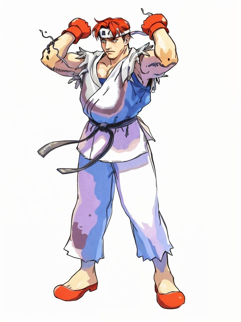 Ryu Street Fighter Comic Book Illustration