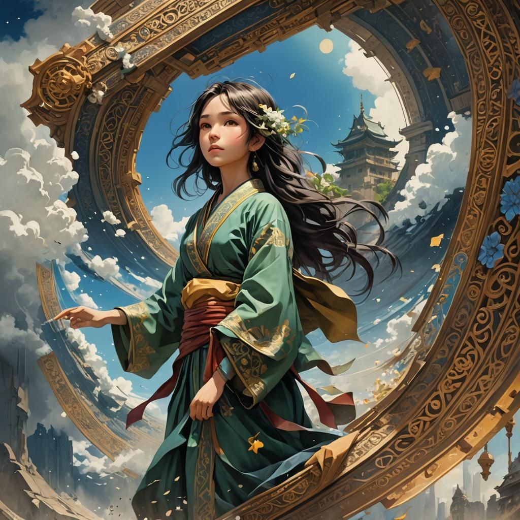 Flying Carpet Driver in Watercolor Style