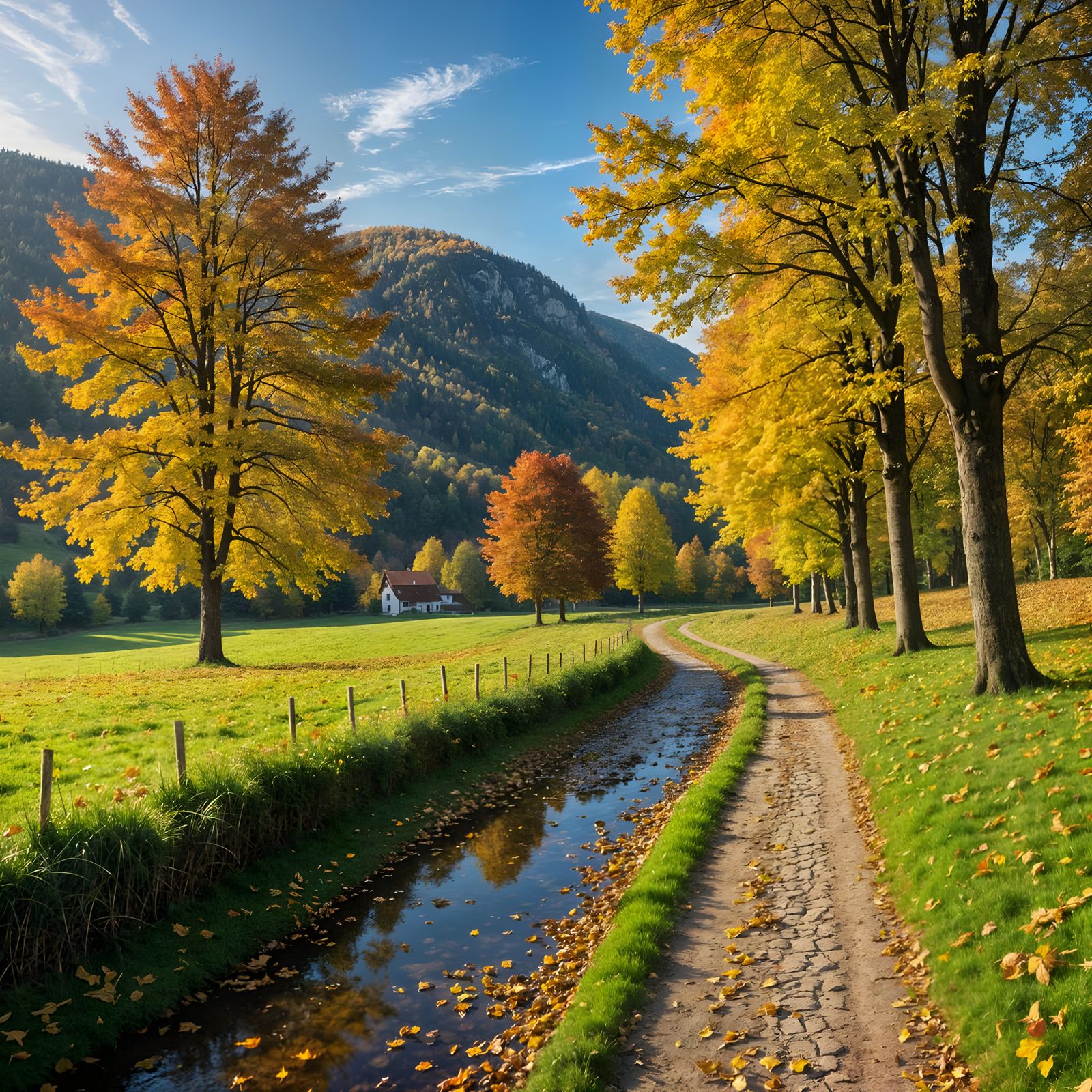 Vibrant Autumn Landscape Generated by AI