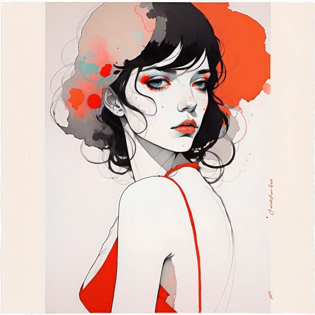 Ethereal Portrait in Watercolor Style