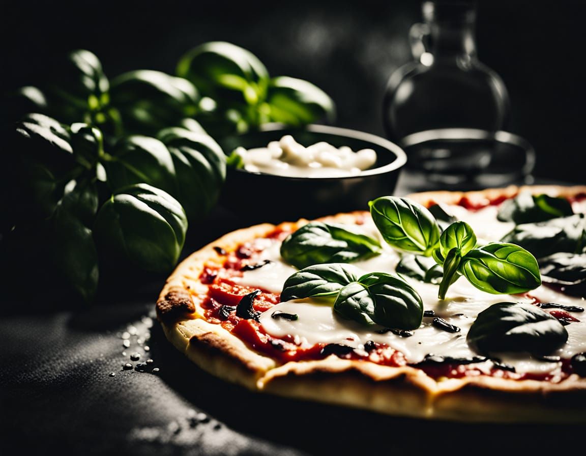 Margherita Pizza in Film Noir Style