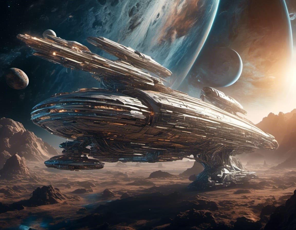 Passenger Starship Cruises to Andromeda: 3D Render