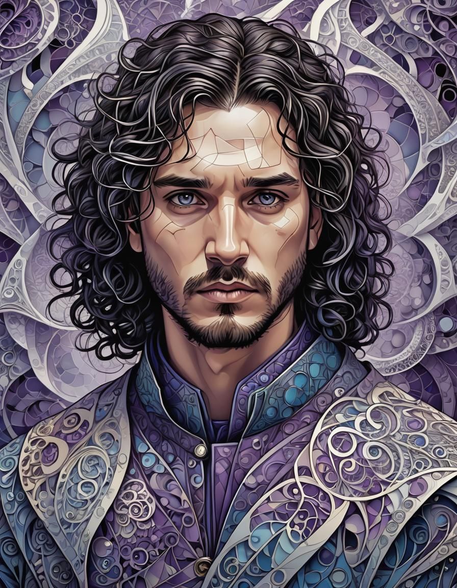 Psychedelic Fractal Portrait Inspired by Islamic Geometric A...