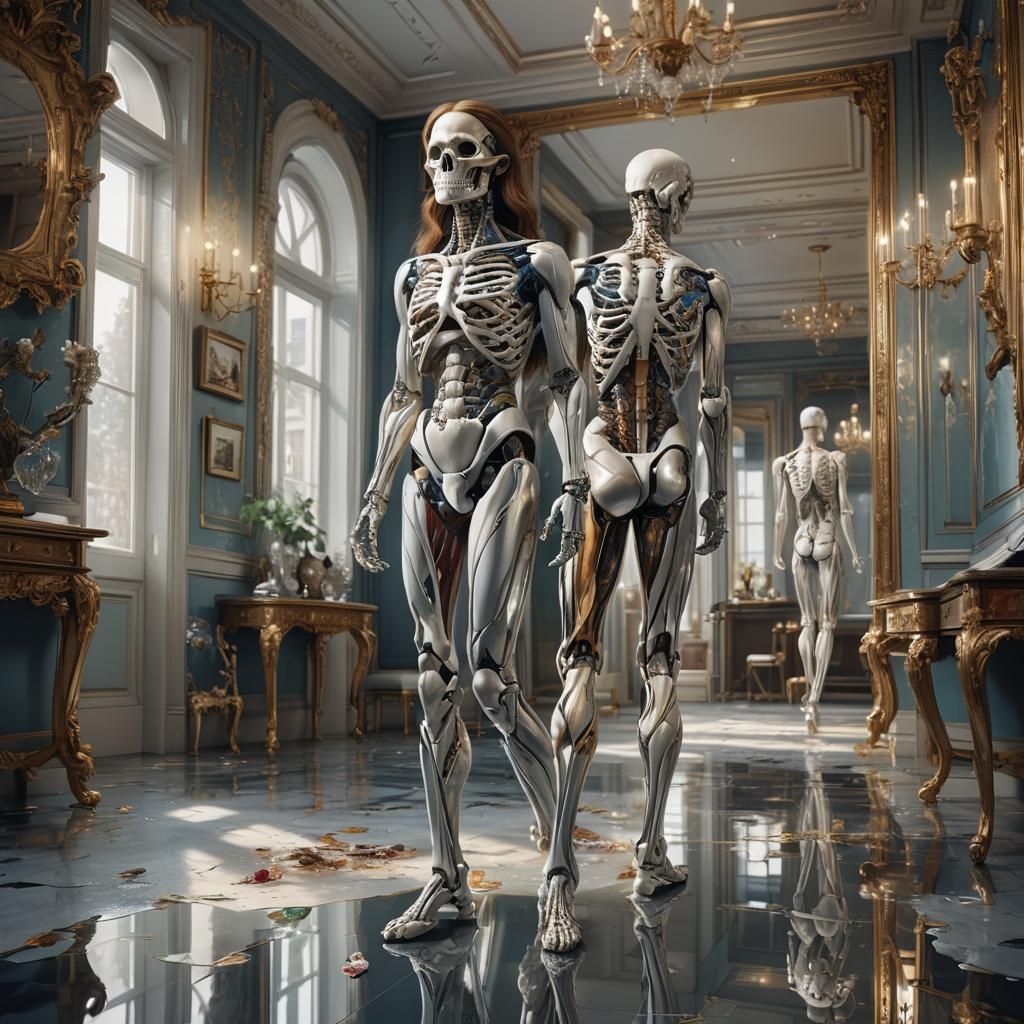 Gorgeous Hyperrealistic Figure in Classic Room