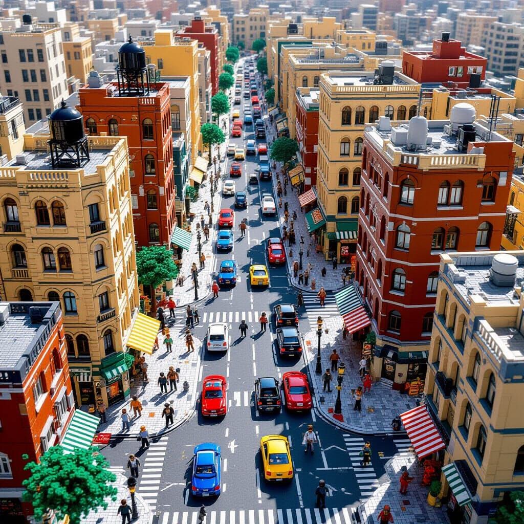 Aerial LEGO City Inspired by Israel in Hyperrealism Style