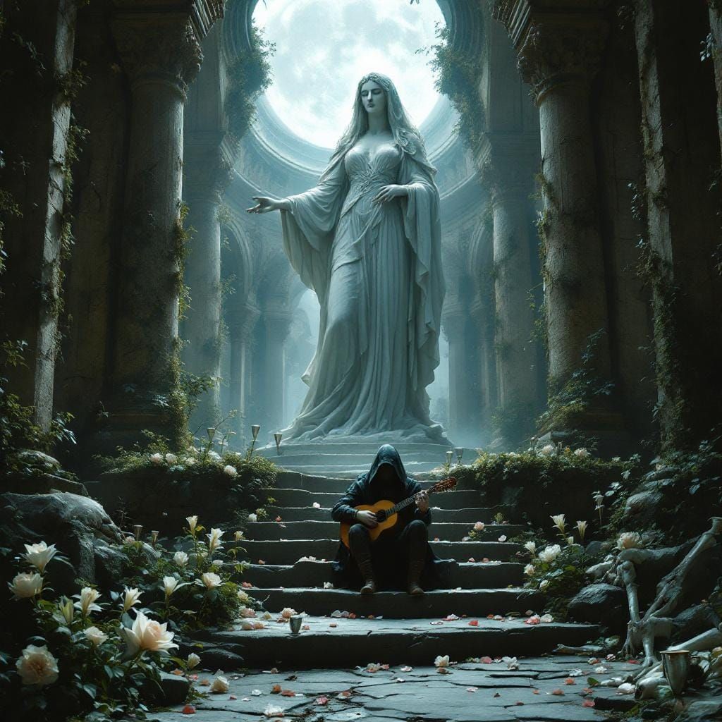 Melancholic Elven City Ruins in Baroque Style