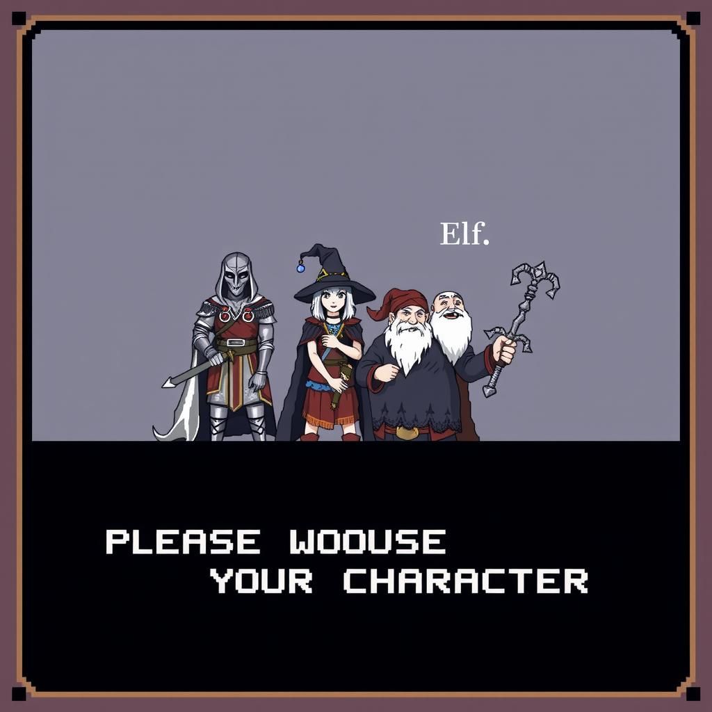 RPG Game Start Screen: Choose Your Character