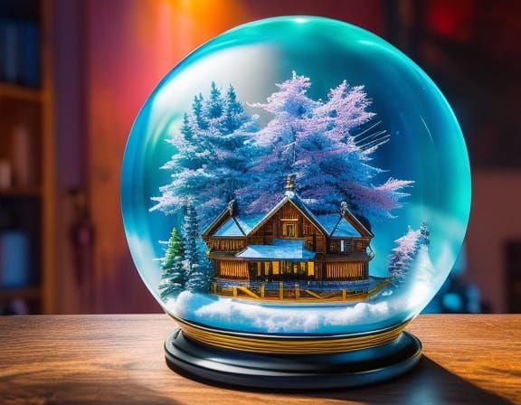 Detailed Snowglobe with Marbling and Oil Effects