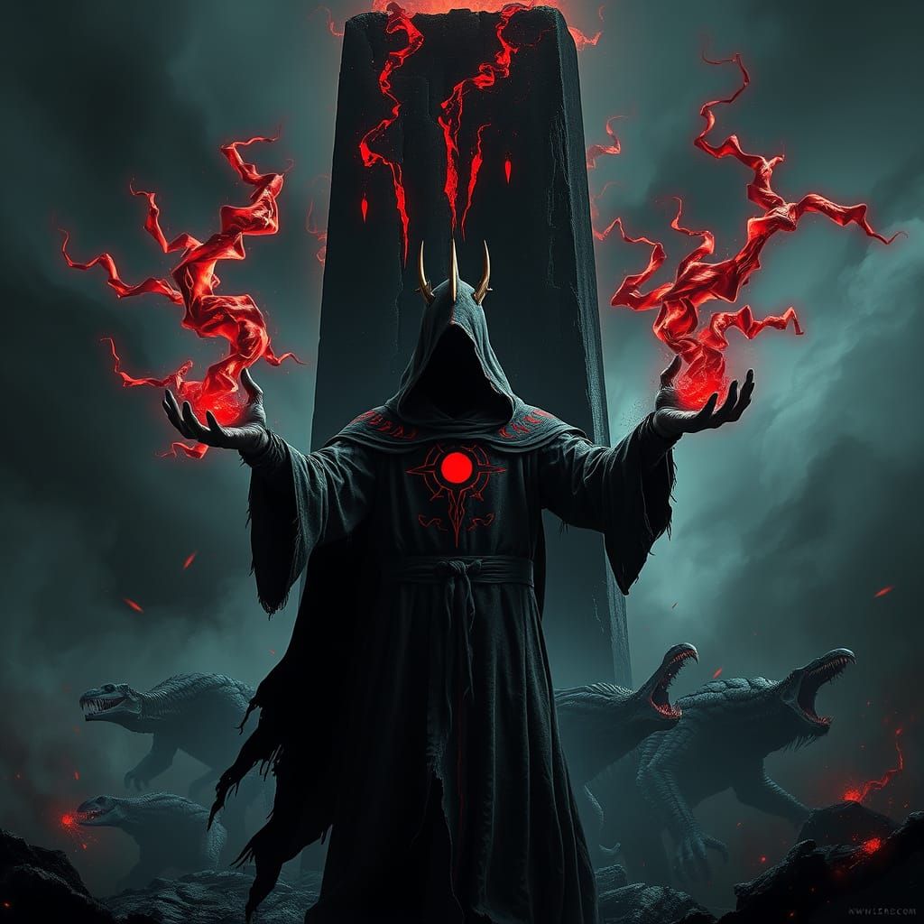 Mysterious Sorcerer Unveils Dark Magic Before a Crumbling Ob...