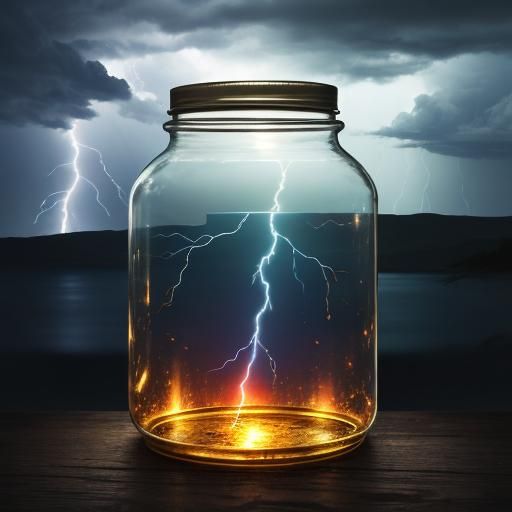 Lightning Storm Trapped in a Glass Jar